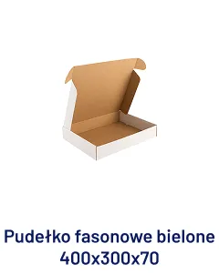 Pudełko fasonowe białe 400x300x70 mm